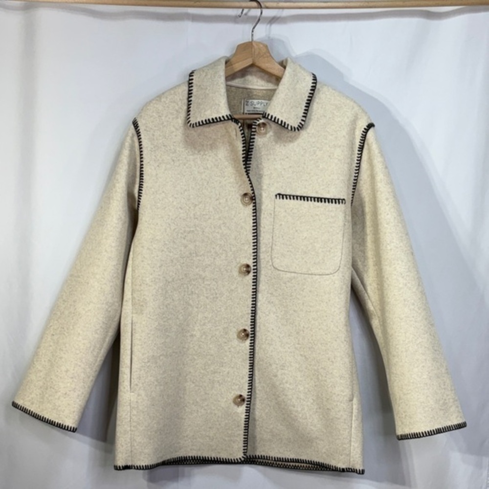 🪵 nwt Z Supply Olivia oatmeal Jacket with whipstitch trim: